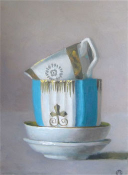 2 Stacked Cups with Saucer
