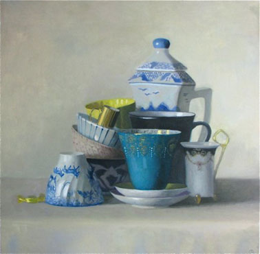 Composition with Turquoise and Yellow Cup